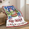 Happy Holiday Snowman Print Blanket bedroom Blanket for Livingroom Couch lunch break Soft throw for Friend's festival Gift