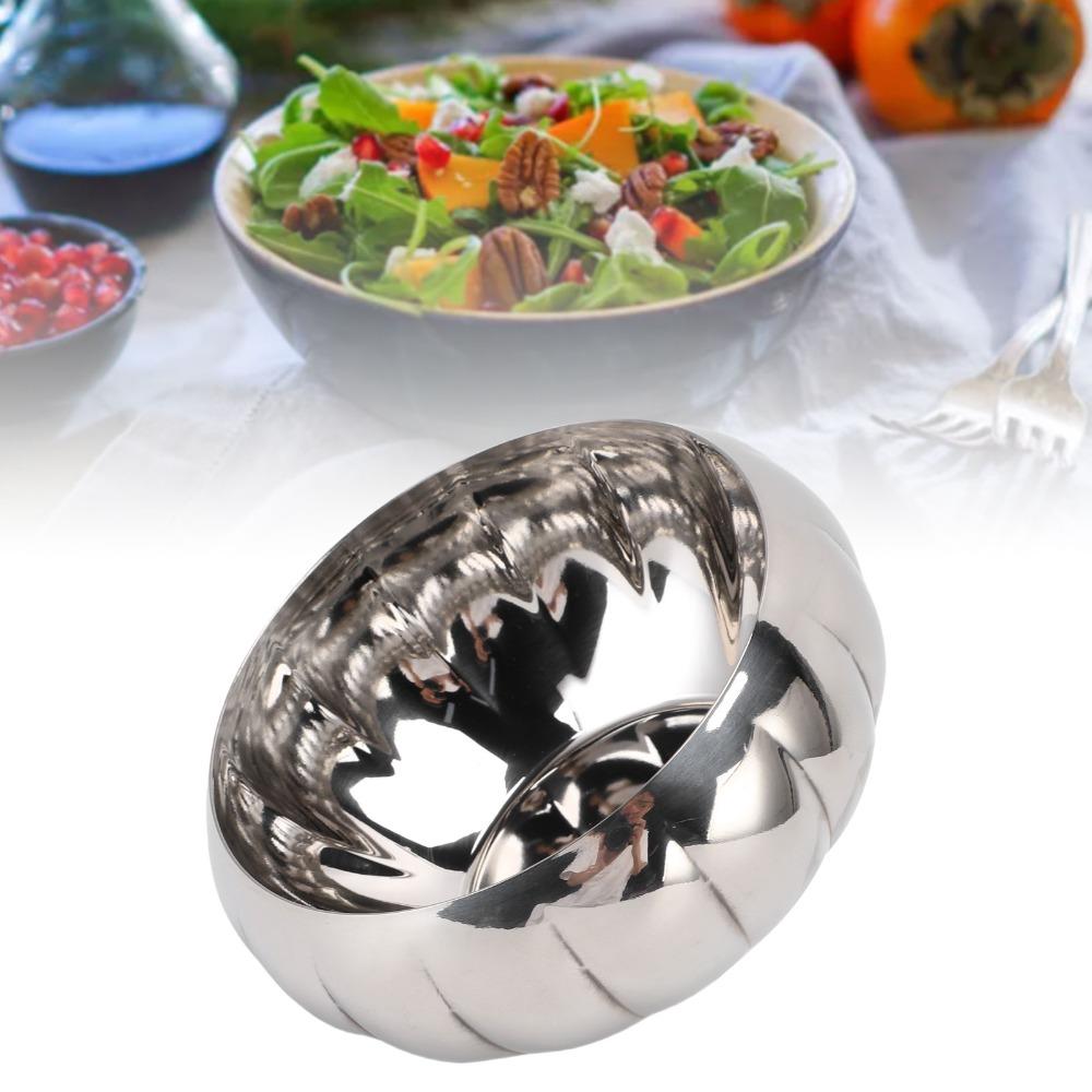 Rustless Steel Pumpkin Bowl Pumpkin Shape Storage Bowl Table Decor Food Serving Bowl Home