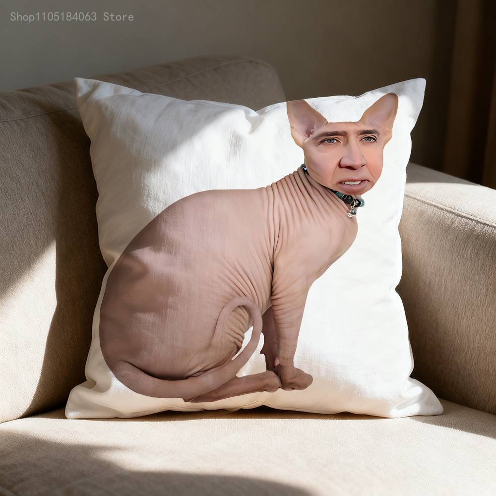 Federa Cuscino Meme N-Nicholas C-Cage Per 55x55cm 30x30cm 50x50cm 45x45cm 40x40cm Quadrata Federa Cuscino Sedia