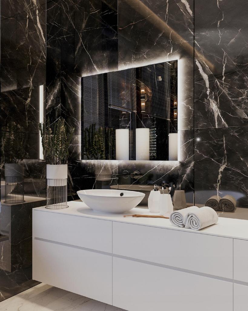 Lustro Podświetlane Led 65X90 Wodoszczelność Ip65 Wieszane Pion Poziom