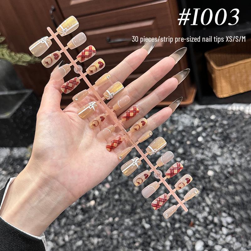 Rhinestone Gradient Blush Mermaid Cat-Eye Camellia Lily Nail Stickers - Set of 30 Pieces