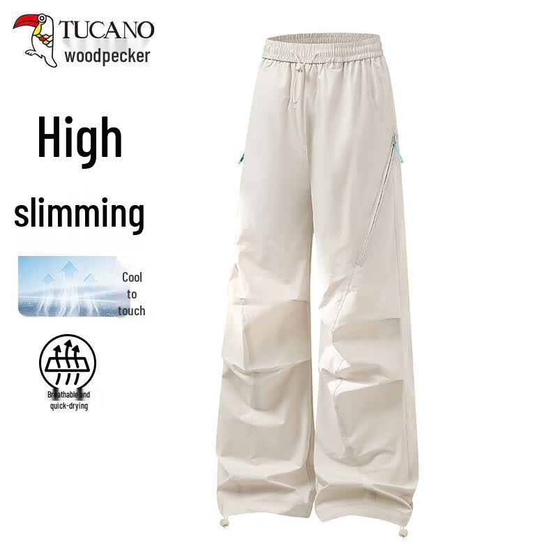 TUCANO Women s Summer Thin Ice Silk Quick-Dry Loose Cargo Pants S