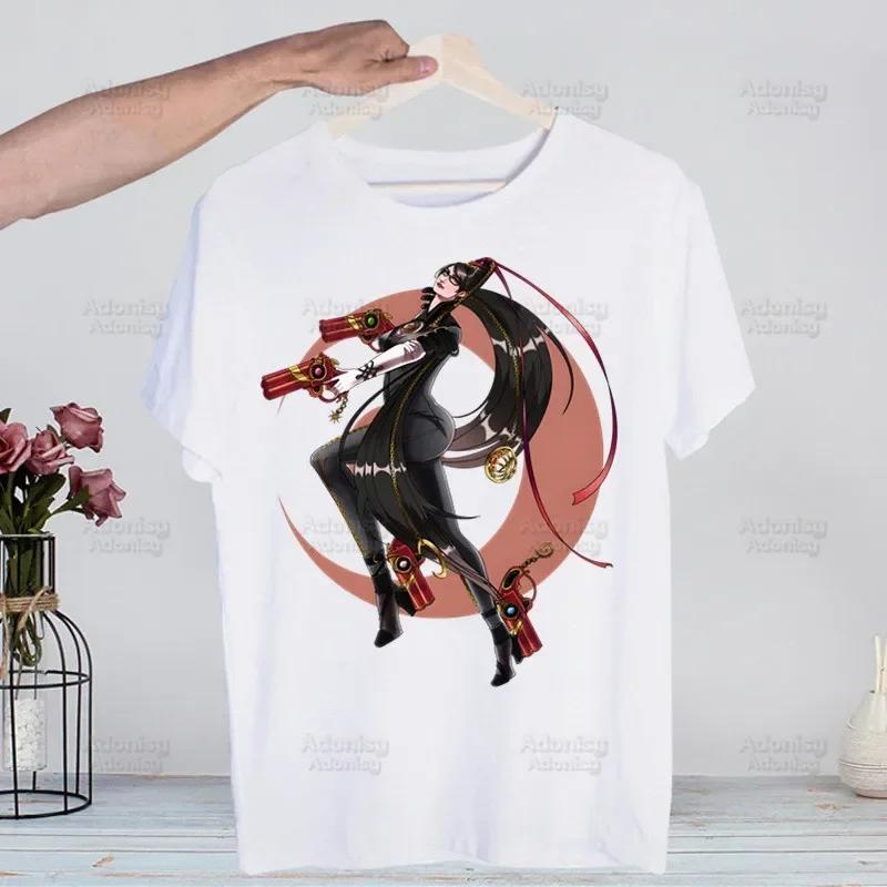 Game Bayonetta Harajuku T-shirts Summer Men/Women Hip Hop Funny Print Tshirt Streetwear T Shirt Short Sleeve Tee Top