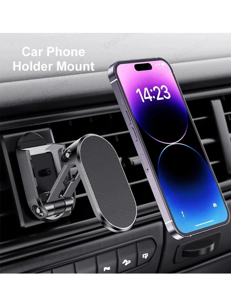 720 вращающийся металлический магнитный автомобильный держатель для телефона складная — фото 12