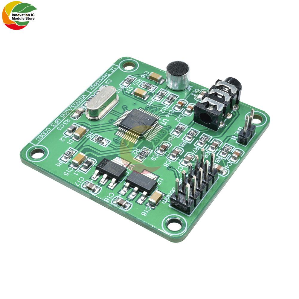 Ziqqucu VS1111 VS1111B MP1 Module With Memory Card Slot VS1111B Ogg Real Time Recording11.188 Mhz Crystal 16 Bit PCM for Arduino