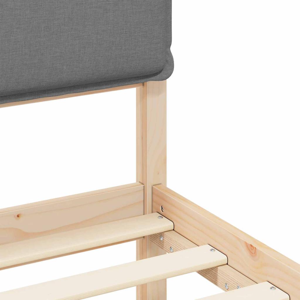 Bed Frame with Padded Headboard Light Grey 120 x 190 cm