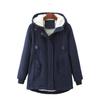 Parka de Mujer con Capucha y Mangas Largas, Forrada de Forro Polar, Cordón Ajustable, Corte Holgado, Abrigo Cálido de Invierno