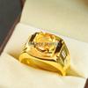 Citrin Oval Schliff Mit 925 Sterling Silber Vergoldeter Ring Für Männer #A939 JL375669185125
