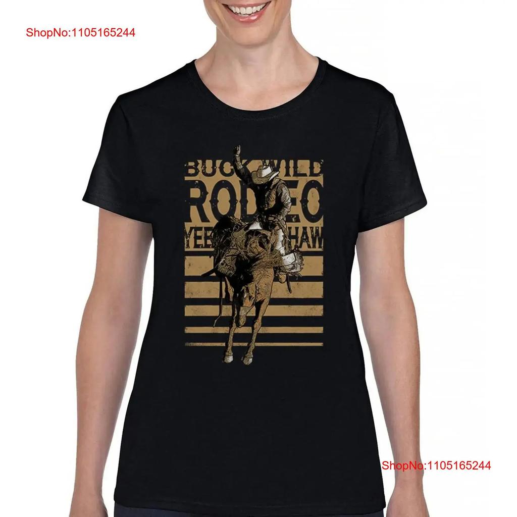 Bronc Riding Cowboy Rodeo T Shirt Western Horseback Rider Unisexs Vintage Soft Breathable Slightly Homme Unisex Casual