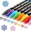 Magic glitter markers with double line effect - set of 8 colors