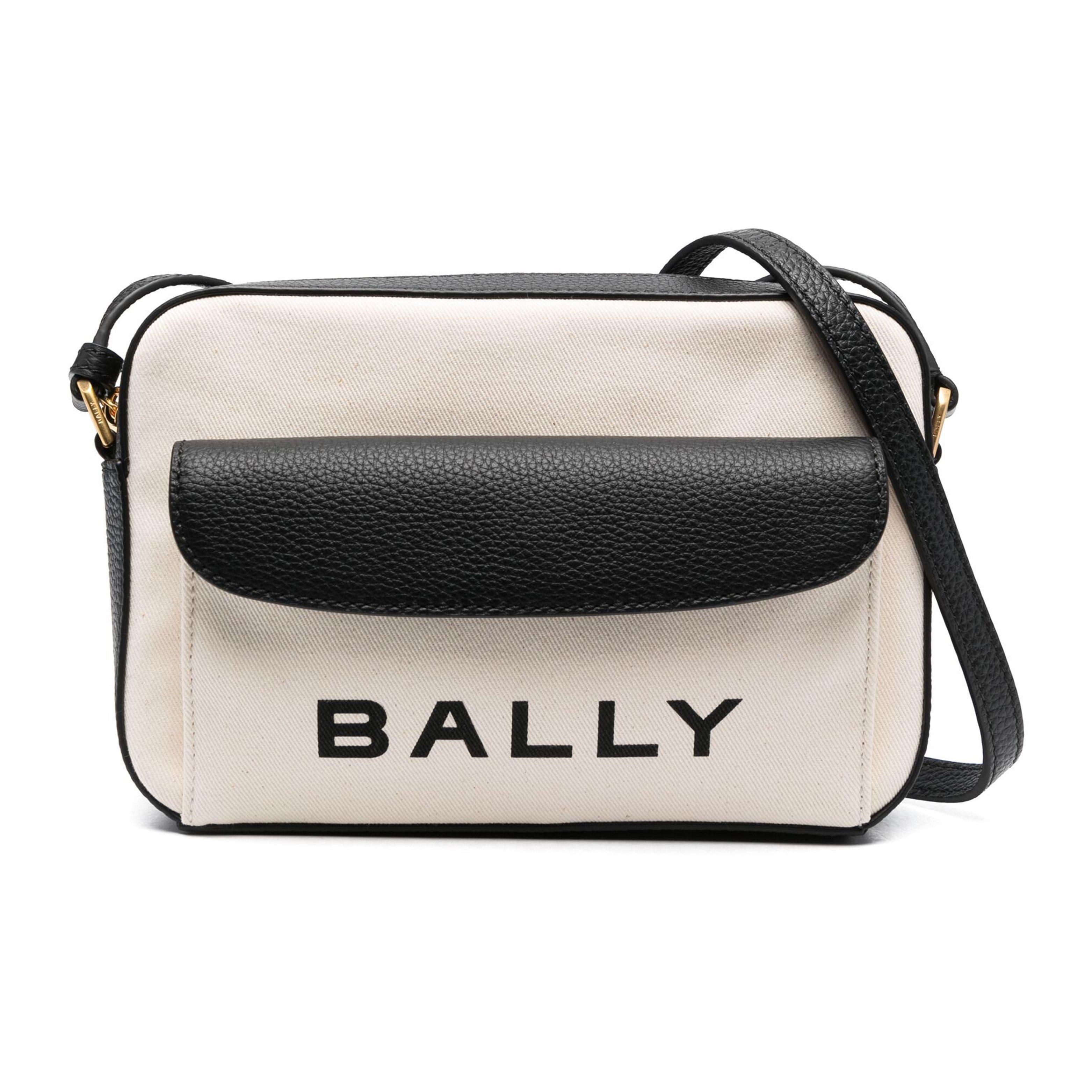 

Bally Gold Hardware Small Calfskin Shoulder Crossbody Bag Women bags Black White 6304578 Basic Set (Bag+Dust Bag)