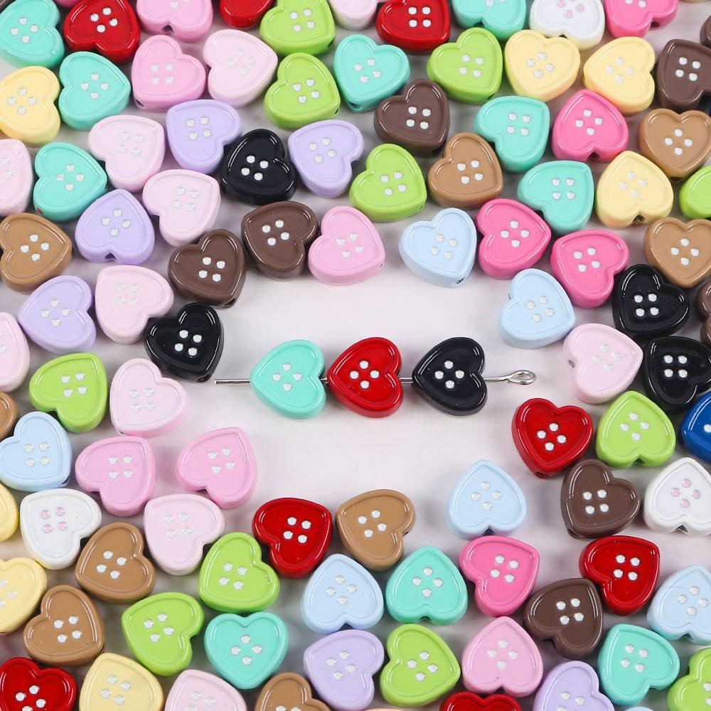 Cute Sweet Metal Love Button-Shaped Jewelry Accessories Wind Hair Accessories Mobile Phone Case Diy Necklace Material