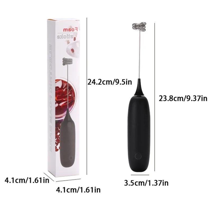 

Ручной капучинатор для вспенивания молока, пенообразователь для кофе, венчик для взбивания яиц, мешалка для шоколада, мини-портативный блендер для еды, кухонный инструмент для венчика чёрный