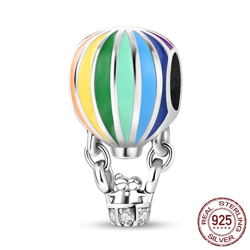 Mula Koppar Blå Resa Flygplan Berlocker Hänge Pärlor Passar Originalpan Armband Smycken För Kvinnor Diy Gåva