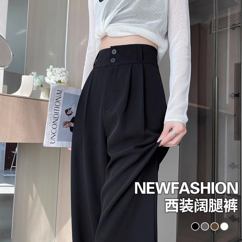 High-end suit wide-leg pants for women, spring new high-waisted straight pants, hot-selling new models