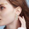 1 Pair Lady Earrings Petal Shape Oil Dripping Smooth Maple Decor Smooth Anti-slip Lightweight Prom Dating Cocktail Party Stud Earrings