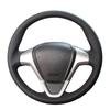 Black  Leather Steering Wheel Cover Hand-stitched Car Steering Wheel Covers For Ford Fiesta 2008-2017 EcoSport 2014-2017