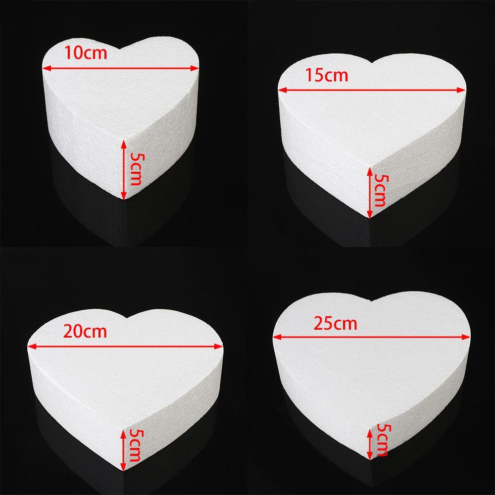 4/6/8/10 Zoll Herz Runde Form Polystyrol Zuckerhandwerk Dummy Party DIY Übungsmodell Kuchen Schaumstoffform Küchenzubehör