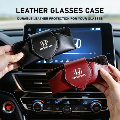 PU Leather Car Sun Visor Glasses Holder Storage Box For Honda CR-V Accord Civic HR-V Pilot Odyssey Fit Jazz Vezel CITY Freed