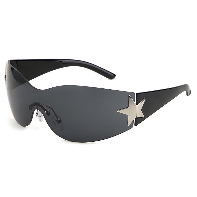 

Retro Y2K Rimless Star-Shaped Sunglasses - European & American Style