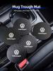 2Pcs Car Leather/Carbon Fiber Water Cup Coasters Anti-Slip Pads For VW Passat Golf Tiguan Polo Scirocco Jetta CC Touareg Touran QO9