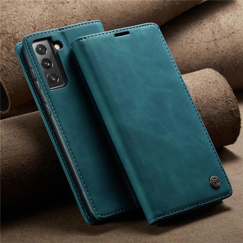 CaseMe Magnetische Flip Leder Handyhülle Für Samsung Galaxy S25 FE S25 Edge S24 Plus S23 S22 S21 Ultra S20 S10 Brieftasche Kartenhalter Tasche Cover Coque