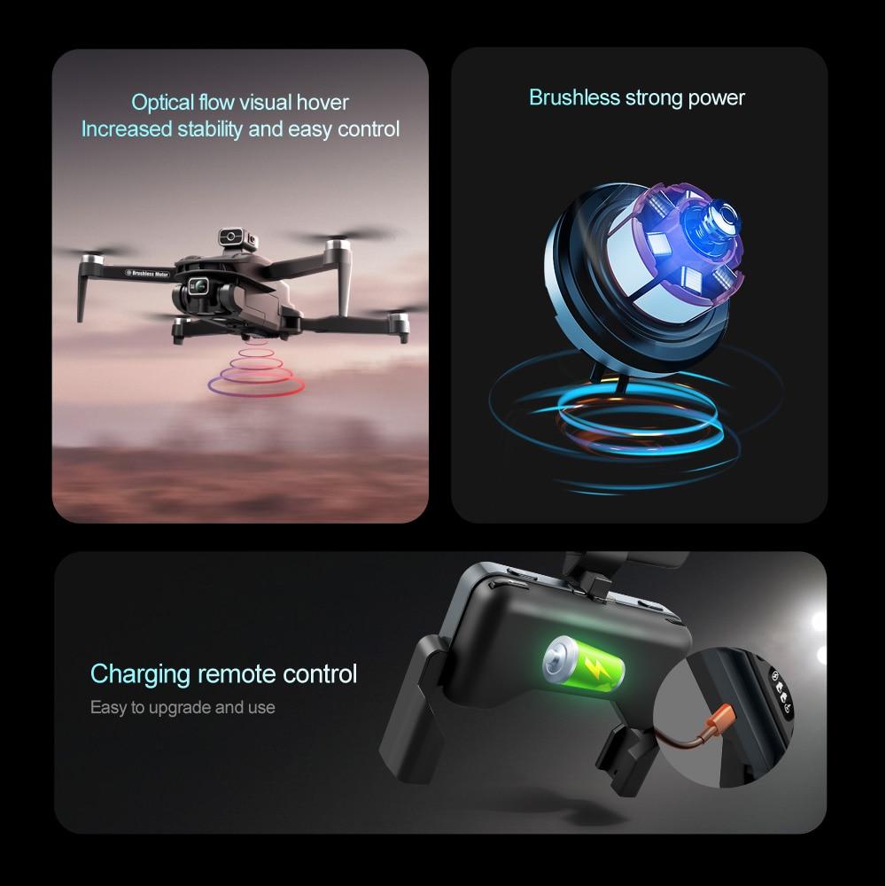 2026 New V168 Drone 4k 5G WiFi FPV Professional GPS/Optical Flow HD ESC Dual Camera Wide Angle Obstacle Avoidance Brushless RC Quadcopter Toy Gift