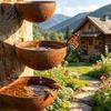 Rust-resistant Bird Bath 3Pcs Metal Feeder Rust-Resistant Insect Water Decorative Drinking Cups Ornament Hanging Outside for Garden Decor
