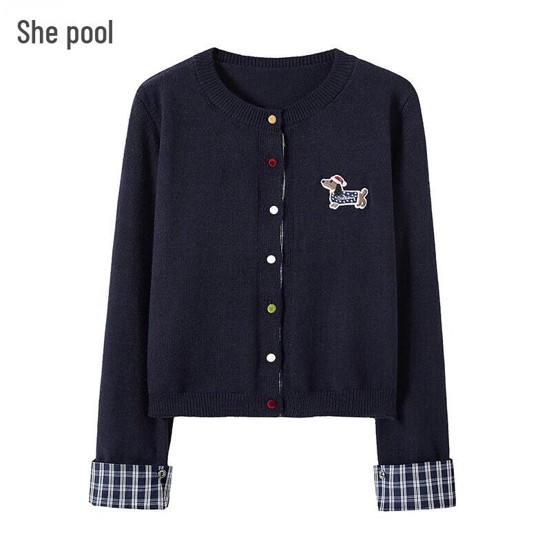 Women's Plaid Spliced Knit Top