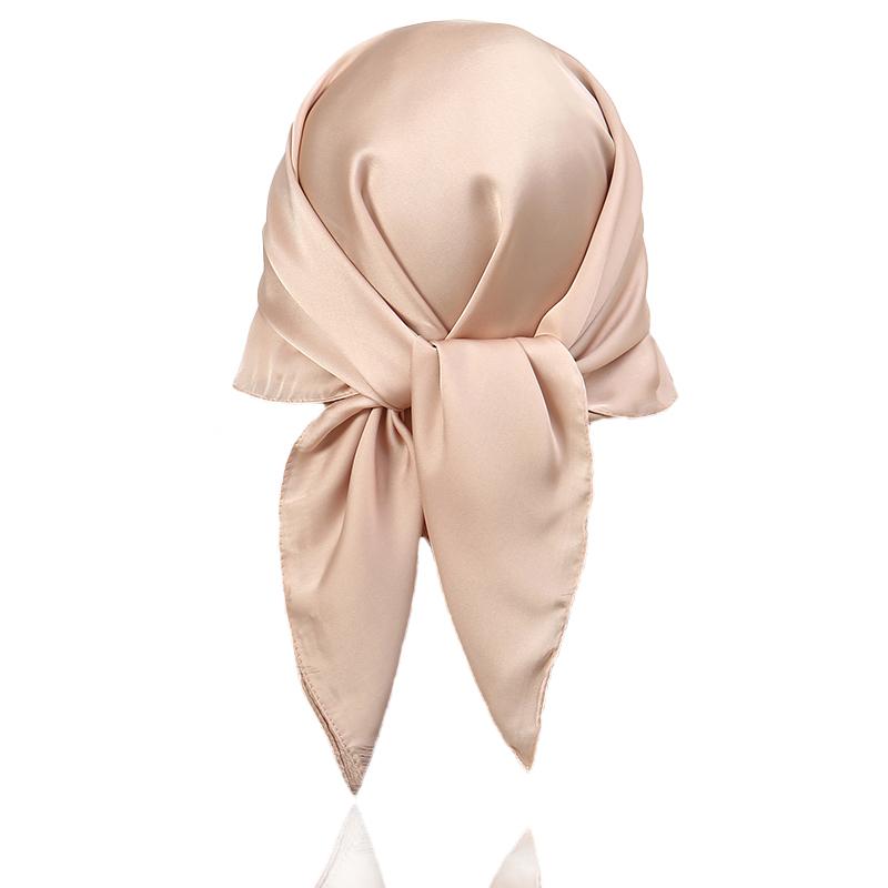 Luxury Silk feeling Scarf Women Satin Solid color Hijab RUNMEI Scarves Muslim Pareo Bandana Female Shawl Wrap Headband Foulard