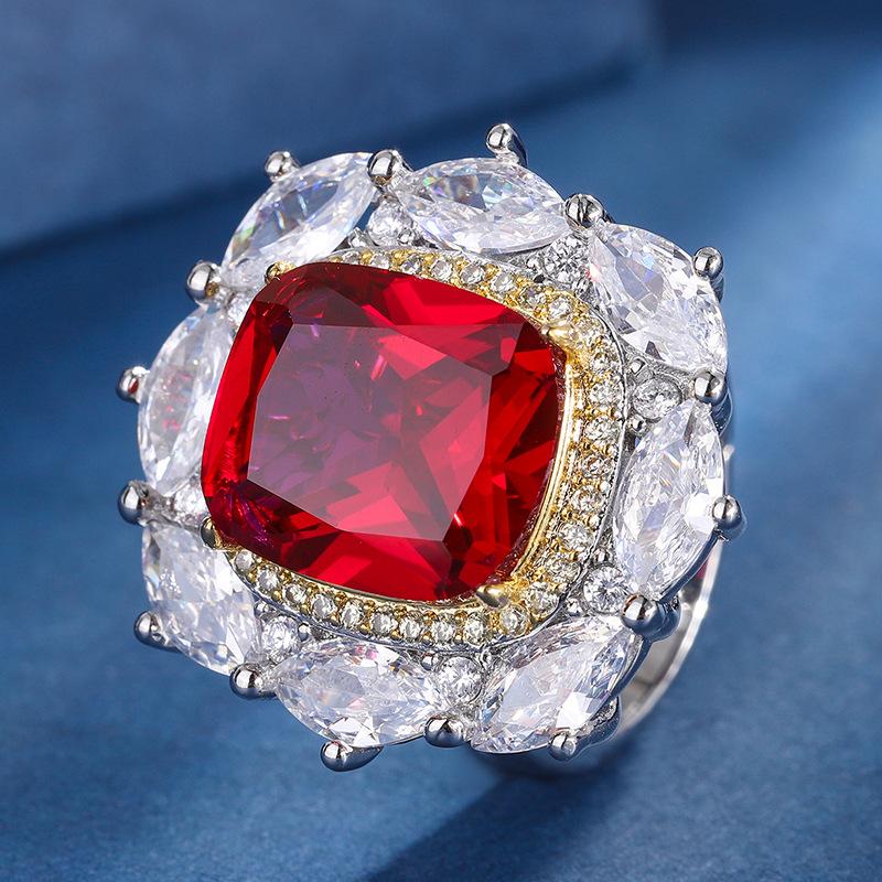 Bijoux Fond Cuivre Plaqué Or Couleur Simulation Trésor Lumière Luxe Couleur Séparation Ensemble Pendentif Bague 12 * 14