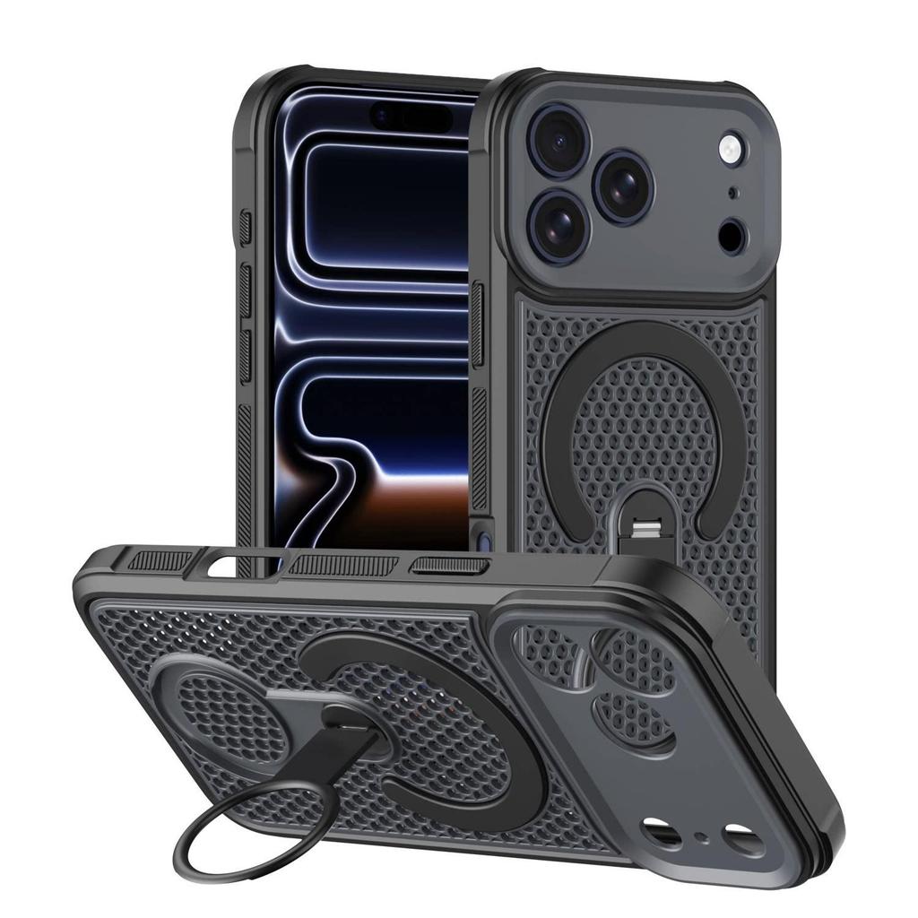 360° Magnetic Honeycomb Heat Dissipation Bracket for iPhone 17 Pro and Apple 16 Business Cases