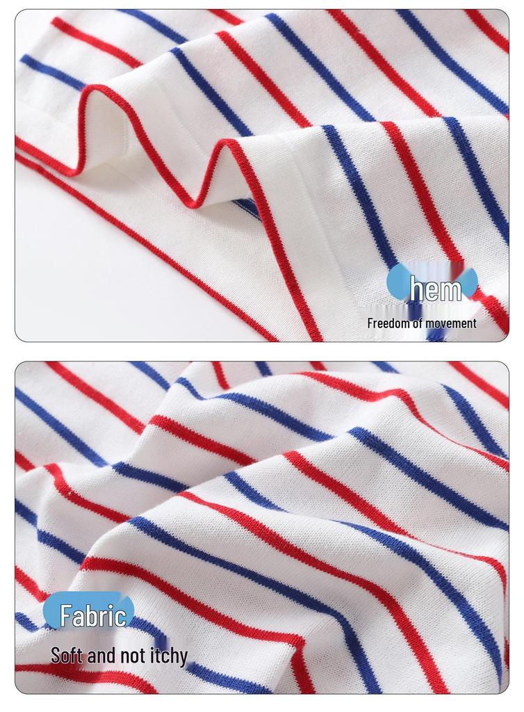 Stylisches gestreiftes Baumwoll-Kurzarm-T-Shirt für Kinder