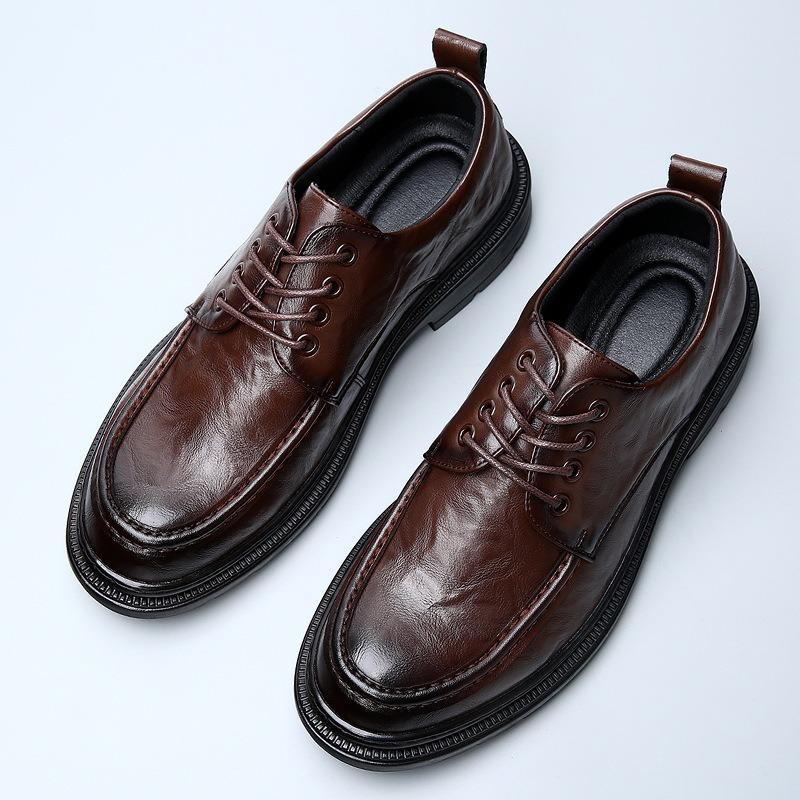 Autumn new men's shoes cowhide business casual comfortable breathable soft sole wear-resistant formal men's leather shoes
