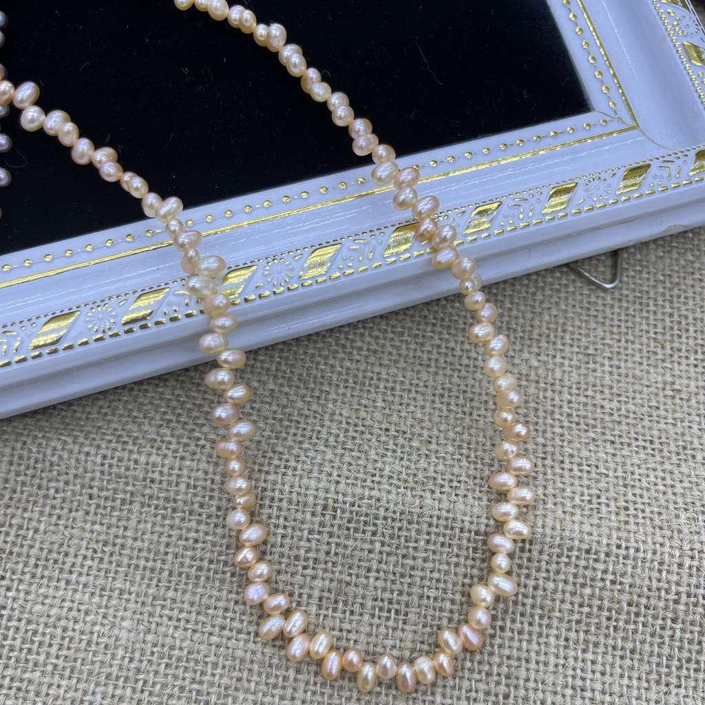 1String, Purple Yellow White Natural Pearls, Top Sided Drilled Hole Pearl Beads for Jewelry Making DIY Crafts (Beads 4-5mm, Length 36cm)