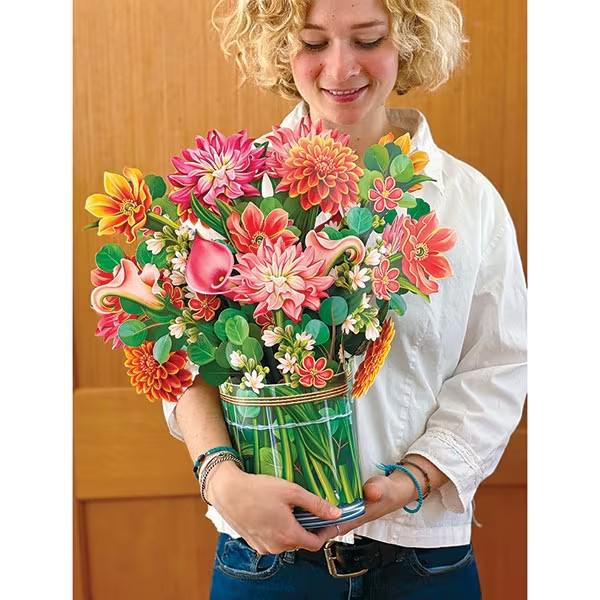 3D Pop-up Mother's Day Greeting Card with Hand-held Flowers