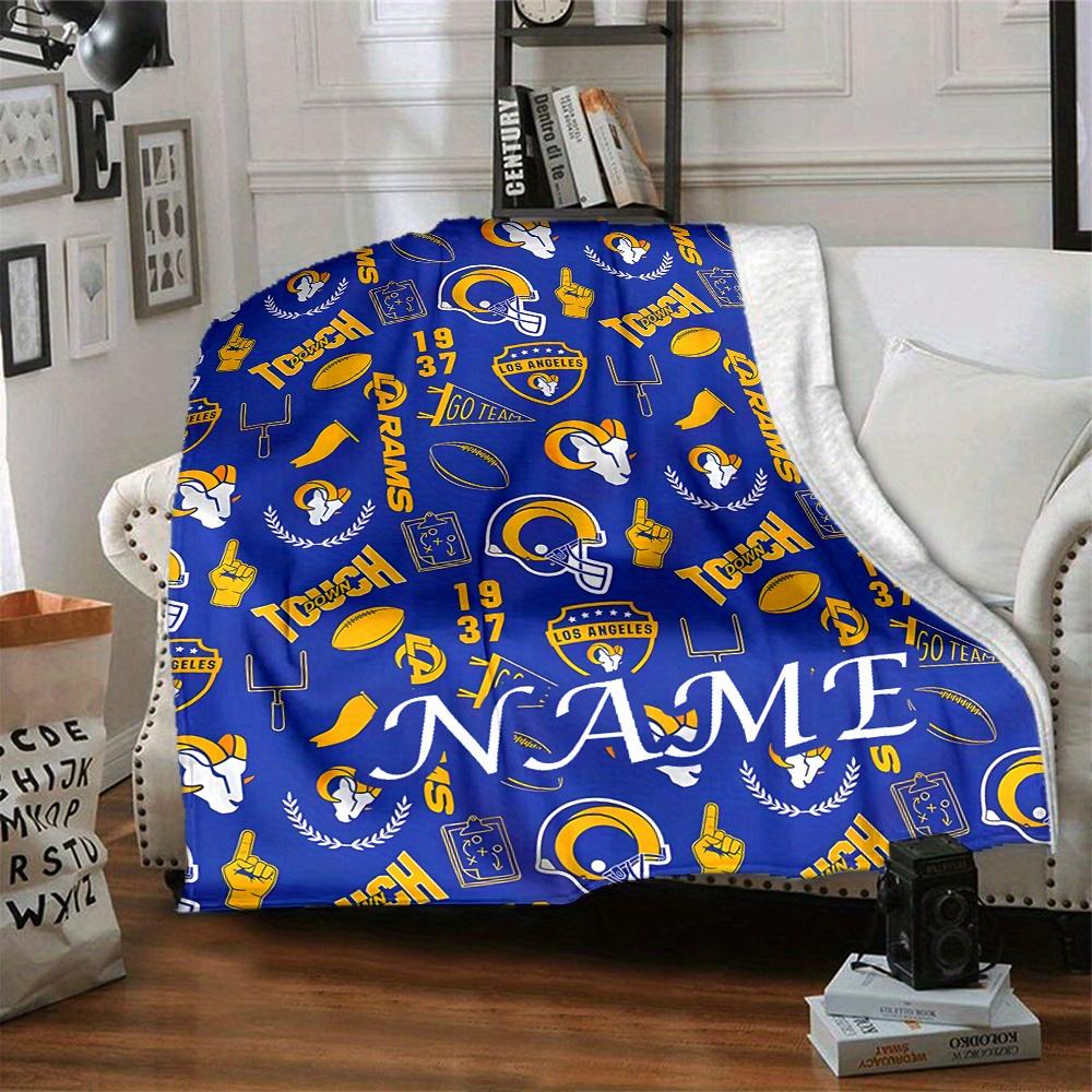 Los Angeles Rams Football Team Four Seasons Blanket Customized With Your Name Lightweight And Warm Perfect Gift For Home Office Camping Sofa Travel