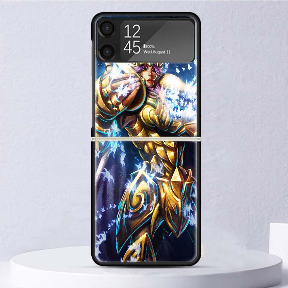 Anime Saint Seiya Shockproof Case For Samsung Galaxy Z Flip 7 6 5 4 3 5G Phone Cover Z Flip3 Flip4 Flip5 Flip6 Flip7 Shell Hard