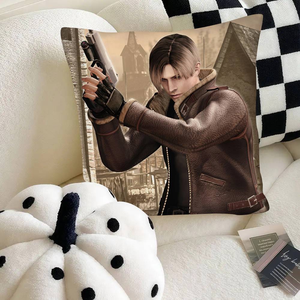 Leon Kennedy R-Resident E-Evil Pillow Case Fashion Square Pillowcase Bedroom Sofa Room Ins Decoration Leisure
