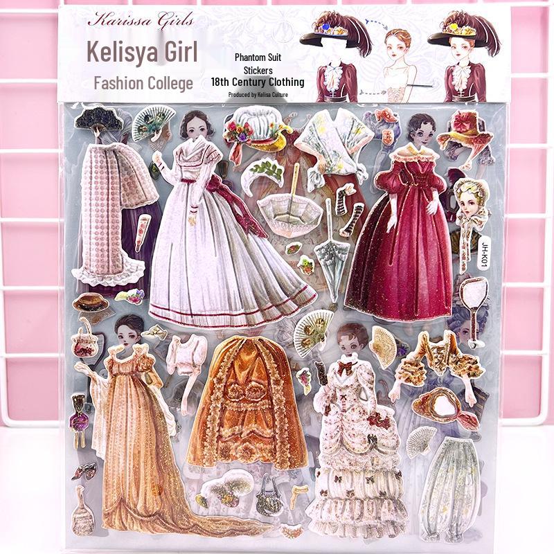 Cute Lisha Princess Dress-up 3D Bubble Stickers for Kids