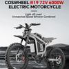 COSWHEEL R19 6000W 72V 40Ah 85 km/h elektrisk terrängcykel – elektrisk terräng cross-moto med mountainbikesdäck