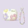Oil Painting Flower Case for AirPods Pro 2 with Bow Lanyard