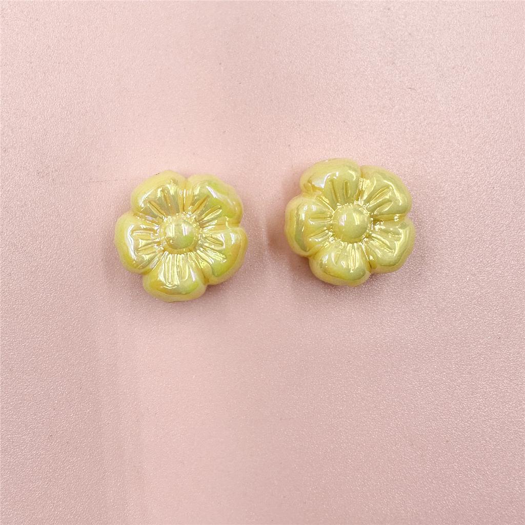 Ručně vyrobené 19,5 mm akrylové korálkové materiály s květy švestky pro výrobu náramků a náušnic, volné korálky, DIY šperkové doplňky, UV barevné pokovování 5 ks