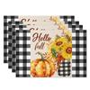 Pumpkin Sunflower Table mat Fall Floral Kitchen Home Rustic Table Farmhouse Washable Heat Resistant Wedding Party Decoration