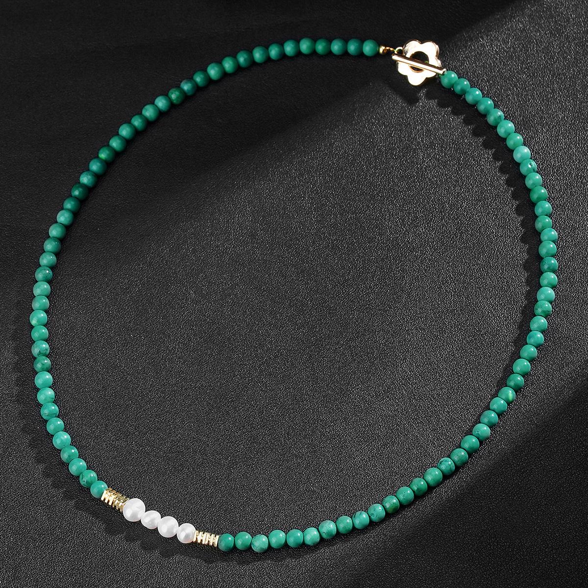 Natural stone pearl necklace, Xiaomi pearl collarbone chain, bead necklace, Bohemian style jewelry