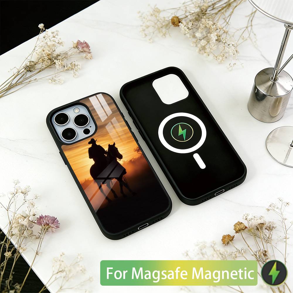

Western cowboy Phone Case For iPhone17,16,15,14,13,12,11 Plus,Pro Magnetic with Magsafe Wireless Charging iPhone13Pro