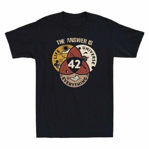 42 The Answer Is Life Universe Everything Vintage Men s Short Sleeve T Shirt Tee XXL