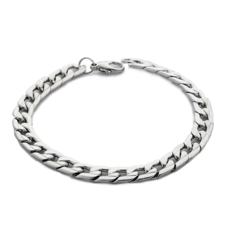 9mm Width Curb Chain Link Bracelet Novelty Stainless Steel Bracelet Jewelry Gift 1