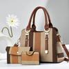 Versatile Tote Bag Women's Korean Single Shoulder Large Bag New Women's Crossbody Bag Ladies Casual Stripe Women Handbag + Purse