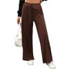 Fall Winter New Women's Solid Color Derong Drawstring Pocket Loose Casual Long Pants Leisure Trade Europe America